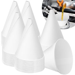 Disposable Engine Oil Funnels, Paper Funnels for Motor Oil, 6 oz Disposable Engine Oil Funnel for Gas, Car Oil Change Fluid (Paper -30 pcs)
