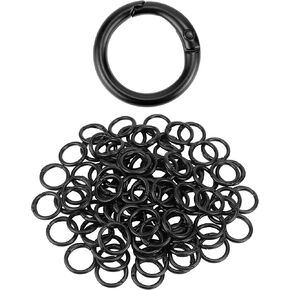 QWORK Spring O Ring, 100 Pcs Steel Round Snap Hooks for Backpacks, Handbags, and More
