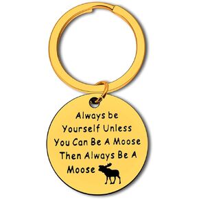 Funny Gift for Moose Lovers Moose Keychain Inspirational Gift Jewelry for Moose Girl Boy Best Friends Gift Encouragement Gift for Friends Graduation Christmas Birthday Housewarming Gift for Women Men