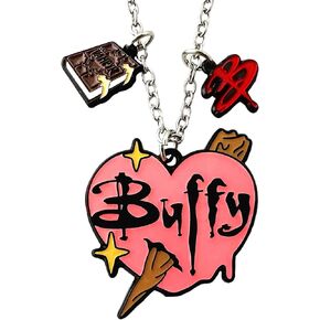 STKTFKK Buffy Vampire Slayer Necklace Metal Classic Anime Halloween Horror Necklace