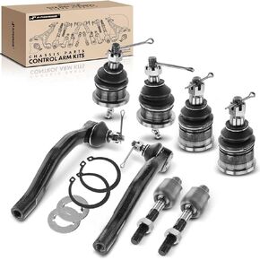 A-Premium Set of 8, Front Upper & Lower Ball Joint, Inner & Outer Tie Rod End, Compatible with Honda Accord 2003-2007, Acura TSX 2004-2008