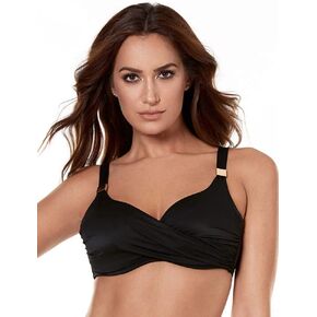 Miraclesuit D-DDD Cup Solid Surplice Bra Top