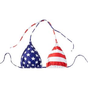 WDIRARA Women's Halter Bikini Top String Triangle Swimsuit Top Bathing Suits Top