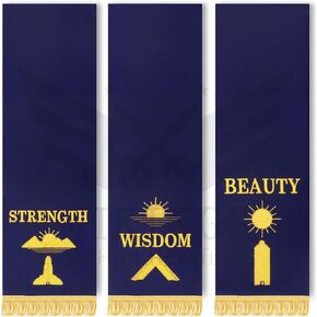 Masonic Blue Lodge Velvet Pedestal Covers - Set of 3 Pcs | Handmade Embroidered Masonic Regalia for Freemasons