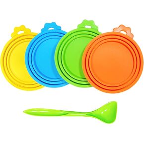 MoPaW Silicone Can Covers, Cat & Dog Food Can Covers Lids, Universal 3 Sizes for Most of Food Cans from 3-15 oz, BPA Free, Reusable (set of 6 lids)