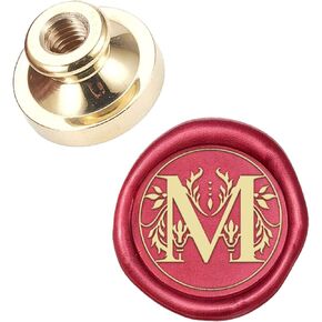 CRASPIRE Wax Seal Stamp Head Letter M Removable Sealing Brass Stamp Head Alphabet Letter Initial for Creative Gift Envelopes Invitations Cards Wedding Party Thanksgiving Christmas Halloween Decoration