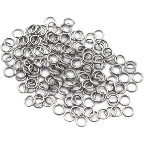 200 Pcs 5mm Stainless Steel Open Jump Rings Split Rings Single Loops Wire Connector for DIY Jewelry Making Crafts Gold