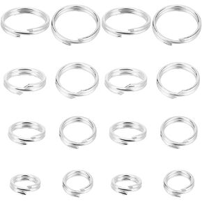 Beebeecraft 1 Box 20Pcs Double Loop Jump Rings 925 Sterling Silver 5/6/7/8mm Split Jump Rings Linking Ring for Jewellery Making