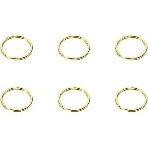 Tupalizy Brass Round Edge Split Key Rings for Home Office Men Women Car Keys Jewelry Keychain Ornaments Name Number Dog Tags Purse Bag Leather Hardware Craft Project, 6PCS (15mm)