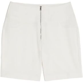 Womens Ivory Zippered Pocketed Solid Shorts Size 4