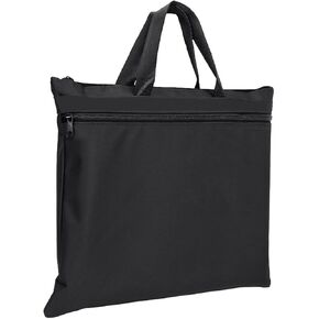 A4 Canvas Document Bag Zippered File Pouch Bag with Handle, Waterproof File Folder Brifecase for Project Meeting Office Travel