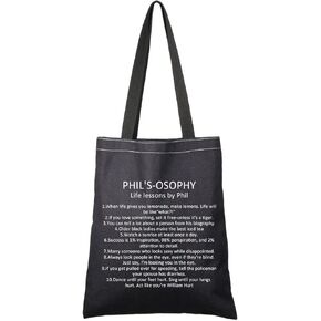 G2TUP Family TV Show Inspired Gift Life lessons by Phil Reusable Canvas Tote Bag Phil Dunphy Inspired Handbag