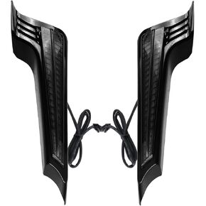 Motorcycle Rear Fender Light LED Turn Signal Filler Panel Lights for Harley Touring Road King Street Glide FLHX 2014-2023 Dark Smoky Black - Left and Right Motorcycle Tail Light Assemblies
