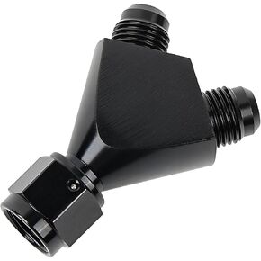EVIL ENERGY 10AN Female to 10AN 10AN Male Flare Fitting, Y Block Union Splitter Swivel Adapter Fitting Aluminum Black