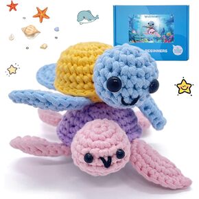 LOLCROCHET Highland Cow Crochet Kit for Beginners, 2 Pcs Animals Amigurumi Crochet Starter Kit with Step-by-Step Video Tutorial, Easy Knitting Set for Kids Adults Crocheting Doll Xmas Gift