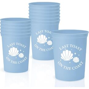 Last Toast on the Coast Bachelorette Cups, Coastal Bachelorette Weekend Favors, Beach Bachelorette Party Favors - Set of 12
