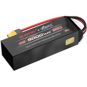 MJX B4S50P Angry Snail RC Battery 4S 14.8V 5000 mAh 70C LiPo Battery XT60, Max 25A Charging, Spare Parts RC Battery for 1/10 1/8 RC Car 10208