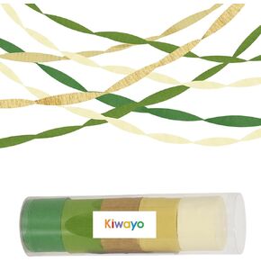 Sage Green & Gold Party Decorations Paper Streamers (5 Rolls) for Camp Bachelorette, Baby Shower, Wedding, Bridal Shower, Engagement Woodland Party Supplies Décor - Boho Craft