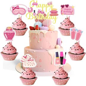 25PCS Pajama Cupcake Topper - Slumber Cupcake Topper Pajamas Cake Topper for Girls Pajama Party Decorations for Birthday Sleepover Slumber Party Girls Night Out