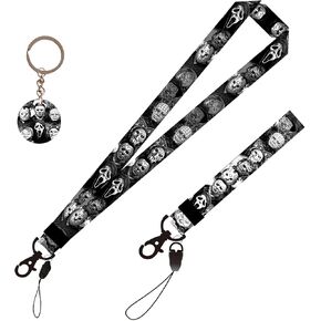 Horror Scream Wristl Strap and Cool Neck Lanyard - Stylish and Versatile Lanyard Set for Keys, Badges, and More