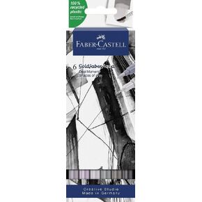 قلم تحديد مزدوج من Faber-Castell Creative Studio Goldfaber Aqua، ظلال رمادية، محفظة مكونة من 0، للفنون والحرف اليدوية والرسم والرسم والمنزل والمدرسة والجامعة والتلوين