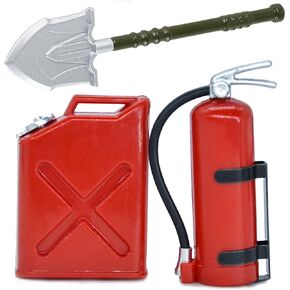 RC Scale Mini Fuel Tank and Fire Extinguisher Decoration Accessories 1/8 1/10 1/12 1/14 1/16 Crawler Car Simulation Decoration Fire Extinguisher/Fuel Tank/Shovel Plastic Mini Decoration Parts