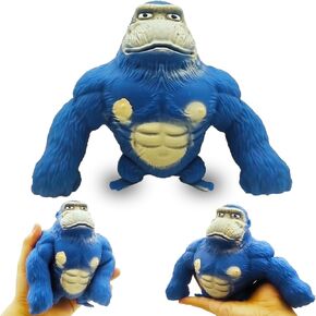 Large Monkey Toy Figure for Kids and Adults,Stretchy Gorilla Stress Toy for Stress Relief and ADHD Autism,Gorilla Squishy Toy,Sensory Monkey Toy Gift for Christmas,Easter(Blue)