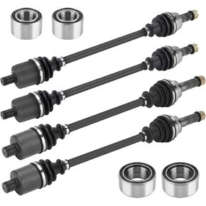 Front Rear Left and Right CV Axles shaft & Wheel Bearing Set for Polaris Range 570 Full Size/Range 900 Crew/XP/1000 Diesel/Range XP 1000 Crew/RZR 570 S 2014 2015 2016 2017 2018-Full Set