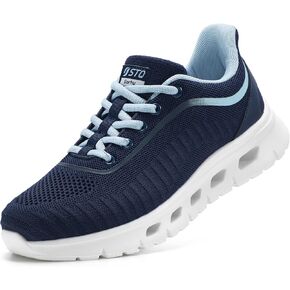 STQ Road Running Shoes for Womens Breathable Walking Tennis Sneakers Women Athletic Gym Workout Cushion Sport Training Fitness Cushioned Lightweight Comfort Plantar Fasciitis