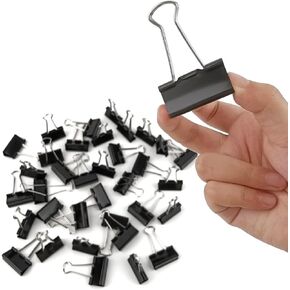 DSTELIN Large Binder Clips, 1.6-Inch, 36 Pack (41mm Width) - Big Paper Clamps with 0.7-Inch (18mm) Capacity, Black, Ideal for Office Supplies.