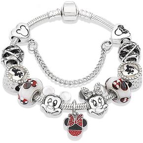 Cute Cartoon Mouse Theme Charms Bracelet, 20CM, Silver, SHAPER681359412883