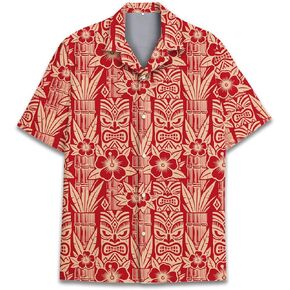 Pirate Skull Hawaiian Shirts for Men Women, Vintage Skull Pirate Treasure Map Shirt Button Down Short Sleeves