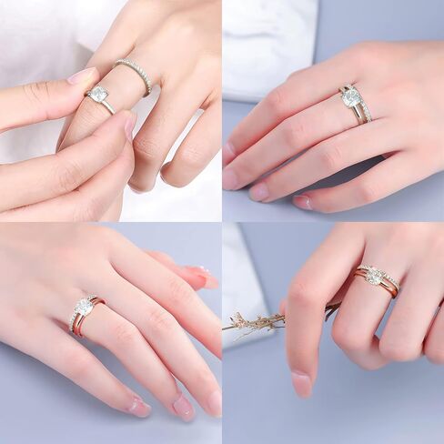 MOOSEA Moissanite Engagement Rings for Women, 2ct Cushion D Color VVS1 Clarity Lab Created Moissanite Rings 14K White Gold Vermeil 4 Claw Solitaire Moissanite Rings for Women Valentines Birthday Gifts in Saudi Arabia