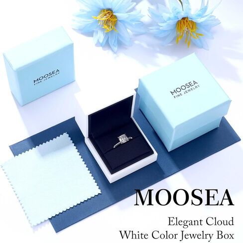 MOOSEA Moissanite Engagement Rings for Women, 2ct Cushion D Color VVS1 Clarity Lab Created Moissanite Rings 14K White Gold Vermeil 4 Claw Solitaire Moissanite Rings for Women Valentines Birthday Gifts in Saudi Arabia