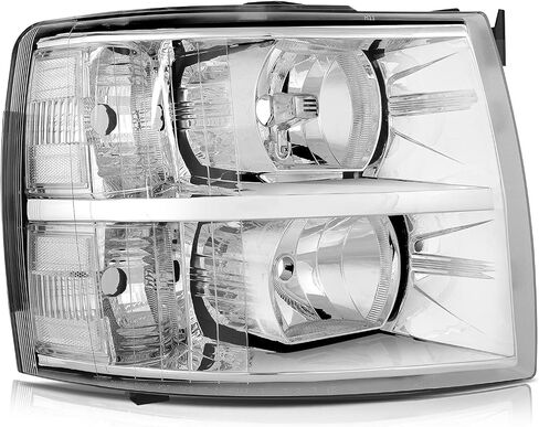 SCITOO Headlights For Chevy Silverado 1500/3500 2007-2013,For Chevy Silverado 2500 2007-2014 Headlamps Chrome Housing Clear Reflector Clear Lens Driver and Passenger Side in Saudi Arabia