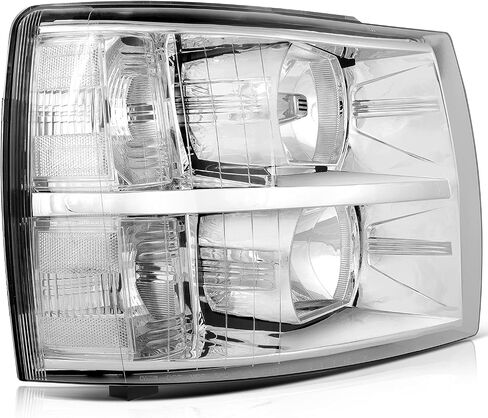 SCITOO Headlights For Chevy Silverado 1500/3500 2007-2013,For Chevy Silverado 2500 2007-2014 Headlamps Chrome Housing Clear Reflector Clear Lens Driver and Passenger Side in Saudi Arabia