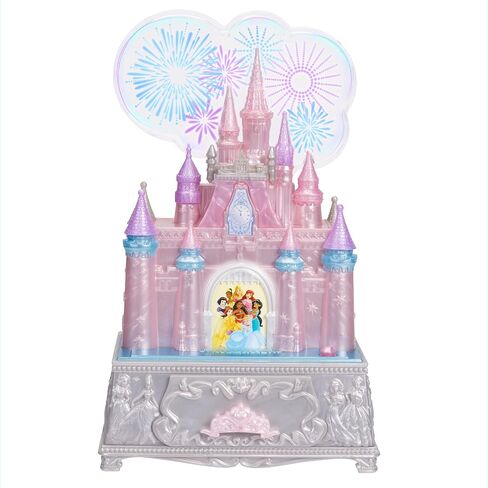 Disney Princess Jewelry Box for Girls Princess Castle Keepsake Jewelry Box with Music & Firework-Like Light Show, Plays Song “A Dream Is a Wish Your Heart Makes" (Pack of 4) in Saudi Arabia