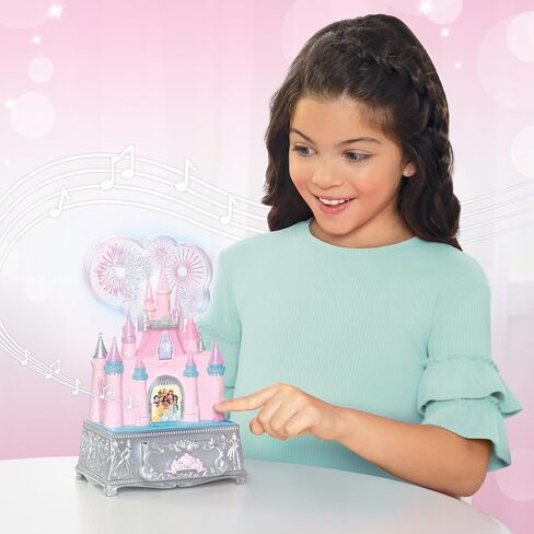 Disney Princess Jewelry Box for Girls Princess Castle Keepsake Jewelry Box with Music & Firework-Like Light Show, Plays Song “A Dream Is a Wish Your Heart Makes" (Pack of 4) in Saudi Arabia