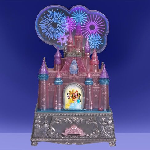 Disney Princess Jewelry Box for Girls Princess Castle Keepsake Jewelry Box with Music & Firework-Like Light Show, Plays Song “A Dream Is a Wish Your Heart Makes" (Pack of 4) in Saudi Arabia