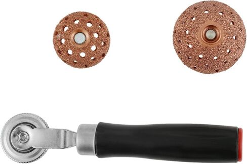 قطعتان من أدوات رقع الإطارات من Mtsooning، عجلة دوارة وعجلة عازلة مقاس 42 مم و55 مم، عجلة تلميع من فولاذ التنغستن مع قاطع كشط بكرة رقعة الإطارات لمجموعة ملحقات تلميع إطارات السيارة in Kuwait