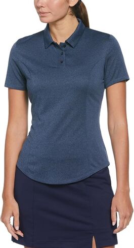 Callaway Womens Heather Short Sleeved Golf Polo (as1, Alpha, s, Regular, Regular, True Navy Heather) in Saudi Arabia