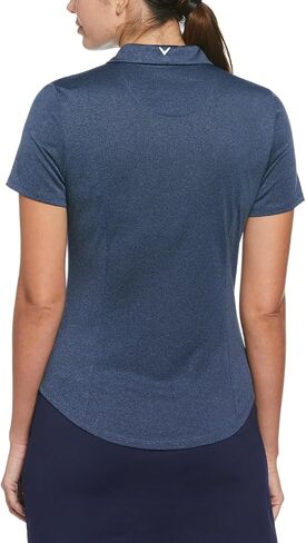 Callaway Womens Heather Short Sleeved Golf Polo (as1, Alpha, s, Regular, Regular, True Navy Heather) in Saudi Arabia