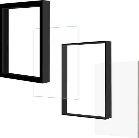 Picrit 8.5x11 Shadow Box Frame, Display Case Box with High Definition Real Glass and Black Back for Memorabilia, Baby Items, Wedding Memories, Crafts, Tickets and Photos, Black in Kuwait