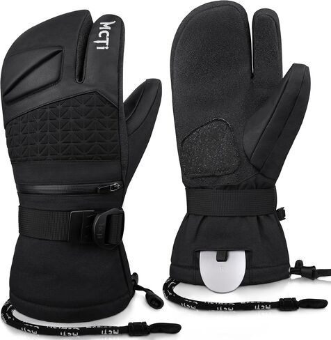 MCTi Snowboard Gloves with Wrist Guard 3-Finger Waterproof Mittens for Winter Snow Skiing in Kuwait