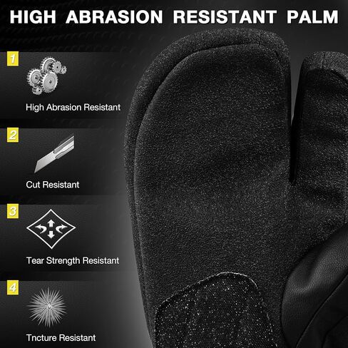 MCTi Snowboard Gloves with Wrist Guard 3-Finger Waterproof Mittens for Winter Snow Skiing in Kuwait