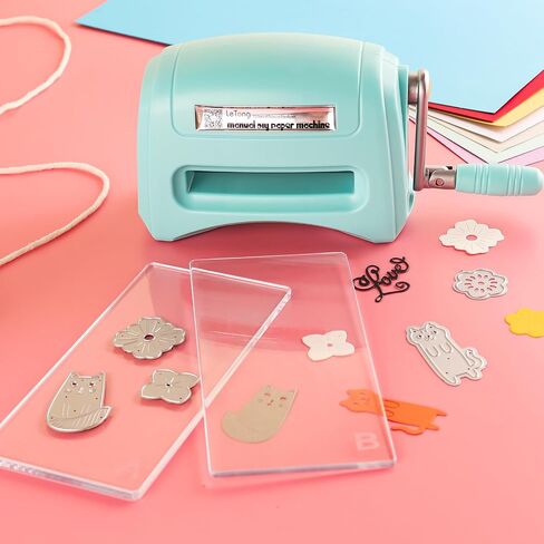 Mini Manual Die Cutting and Embossing Machine,for Arts&Crafts,Scrapbooking& Cardmaking,3"Opening,Crafting Projects Cutting Machine for Starter,Beige Metal Cutting Dies Machine with 4 Cutting Machine in Saudi Arabia