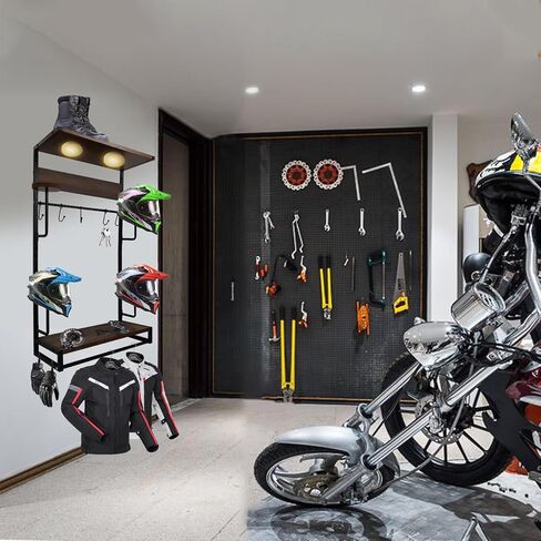 Motorcycle Helmet Holder Wall Mounted, Helmet Holder Wall Mount, Football Helmet Wall Mount, Rustic Exhibition Type Helmet Stand, Helmet Stand for All of Helmet and Clothes, Shoe(Upgraded) in Saudi Arabia
