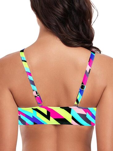 Women’s Ruched Bandeau Bikini Tops Adjustable Straps Swimsuit Top Removable Padded Bathing Suit Tops in Saudi Arabia