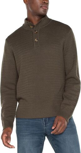 Liverpool Men's Button Mock Neck Sweater in Saudi Arabia