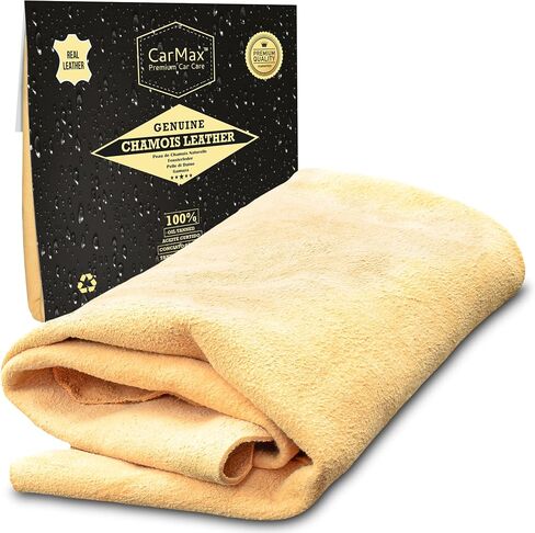 CarMax English Premium Grade Natural Chamois Leather Large - Perfect for Drying Off The Whole car, Glass, Mirrors, Inside and Out, Super Soft and Highly Absorbent, Made in The UK (Large)… in Saudi Arabia